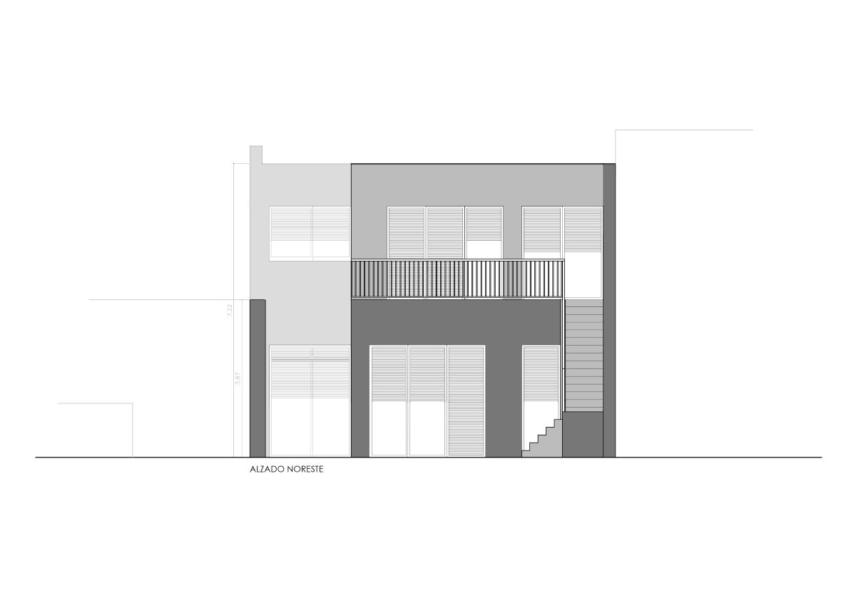 Vivienda Vega - alzado noreste