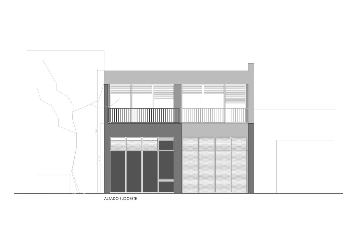 Vivienda Vega - alzado sudoeste